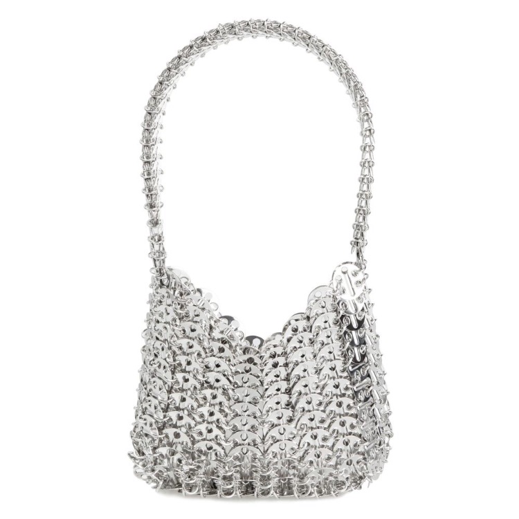 Metallic Disc Party Handbag - Metal Sequin Top Handle Bag Party New